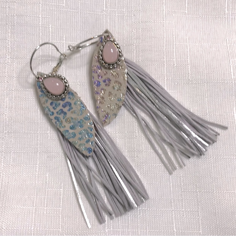 Cheetah tassel earrings